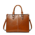 Women's Structured Leather Tote Handbag