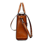 Women's Structured Leather Tote Handbag