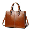 Women's Structured Leather Tote Handbag