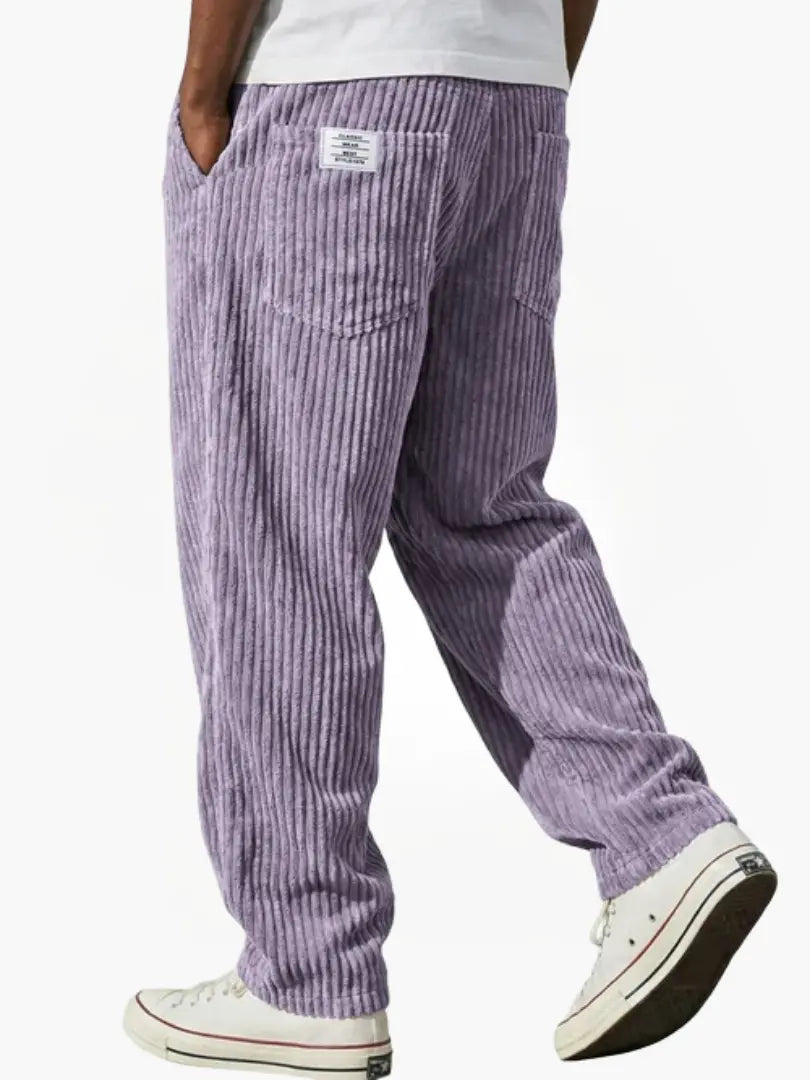 Men's Wide Straight-Leg Corduroy Trousers – detail