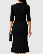 Women's Classic Black Midi Dress