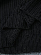 Women's Ribbed Half-Turtleneck Dress, Draped Fit – view 5