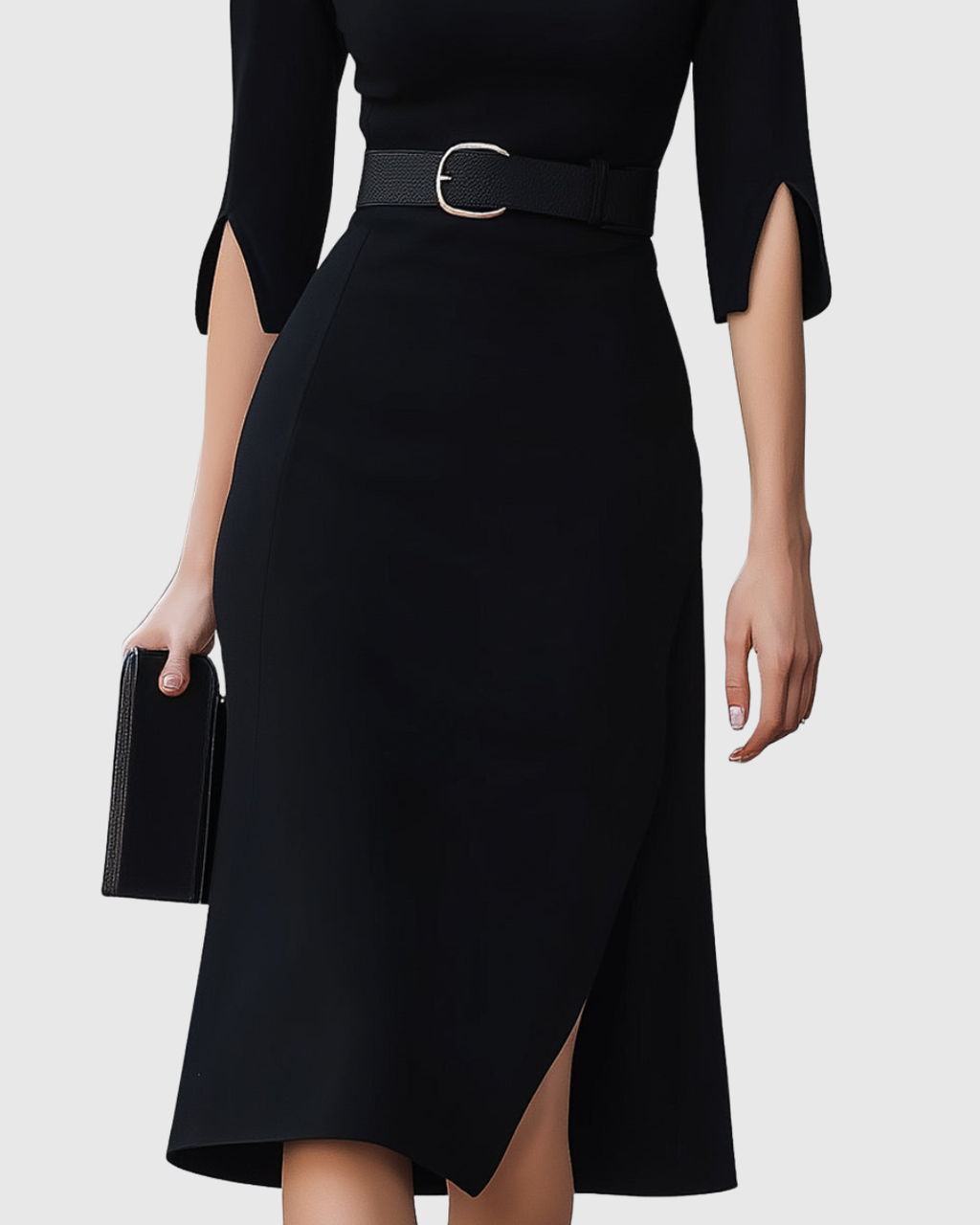 Women's Classic Black Midi Dress