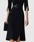 Women's Classic Black Midi Dress