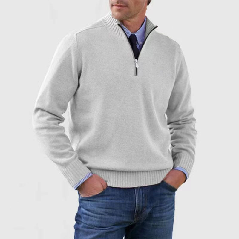 Men's Quarter-Zip Funnel-Neck Knit Jumper – view 2