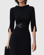 Women's Classic Black Midi Dress
