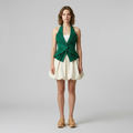 Pleated Halter Sculpted Top