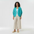 Textured Cocoon Sleeve Open Jacket