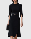 Women's Classic Black Midi Dress