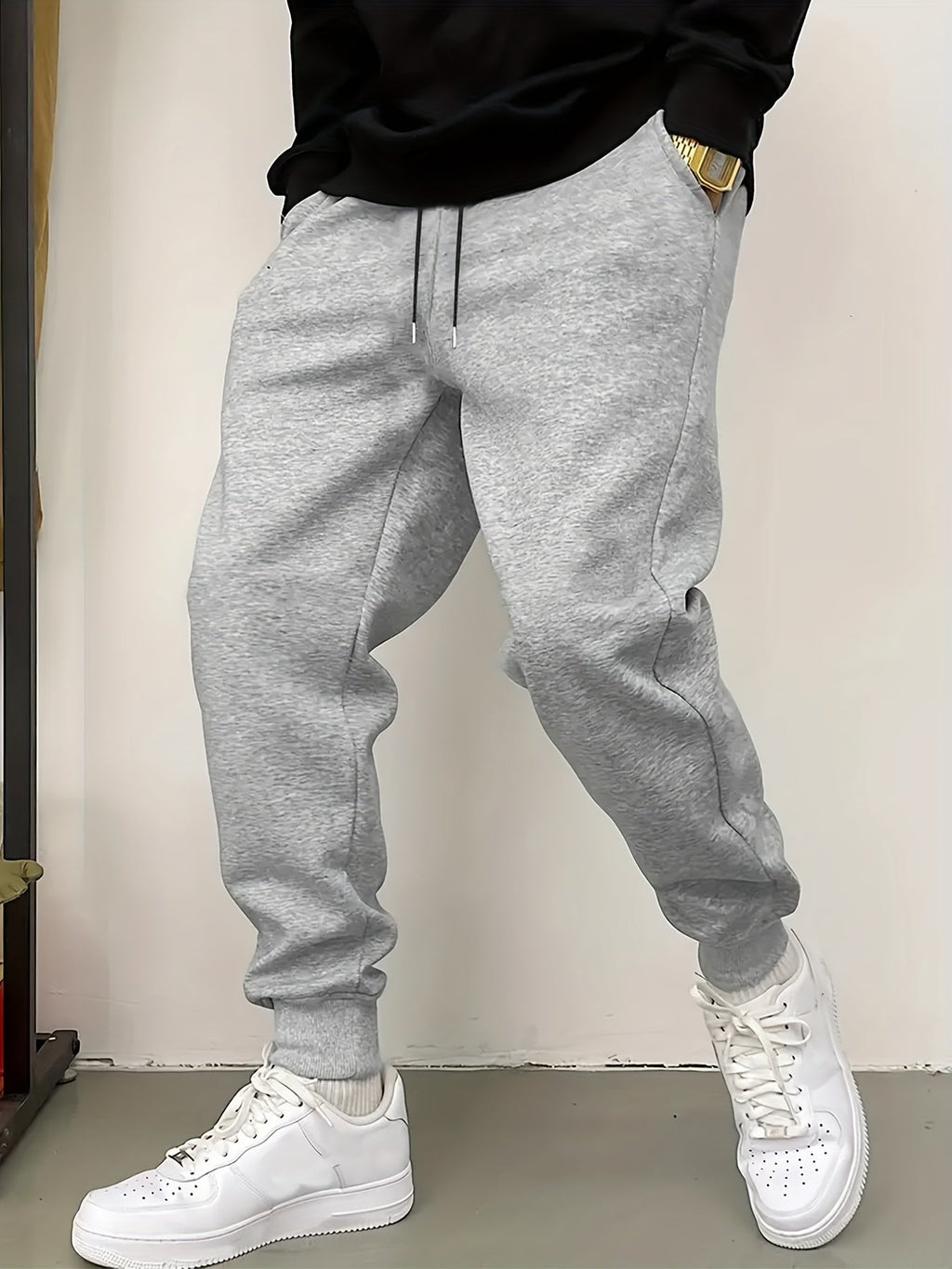 Men's Relaxed-Fit Drawstring Joggers, Side Pockets – view 8