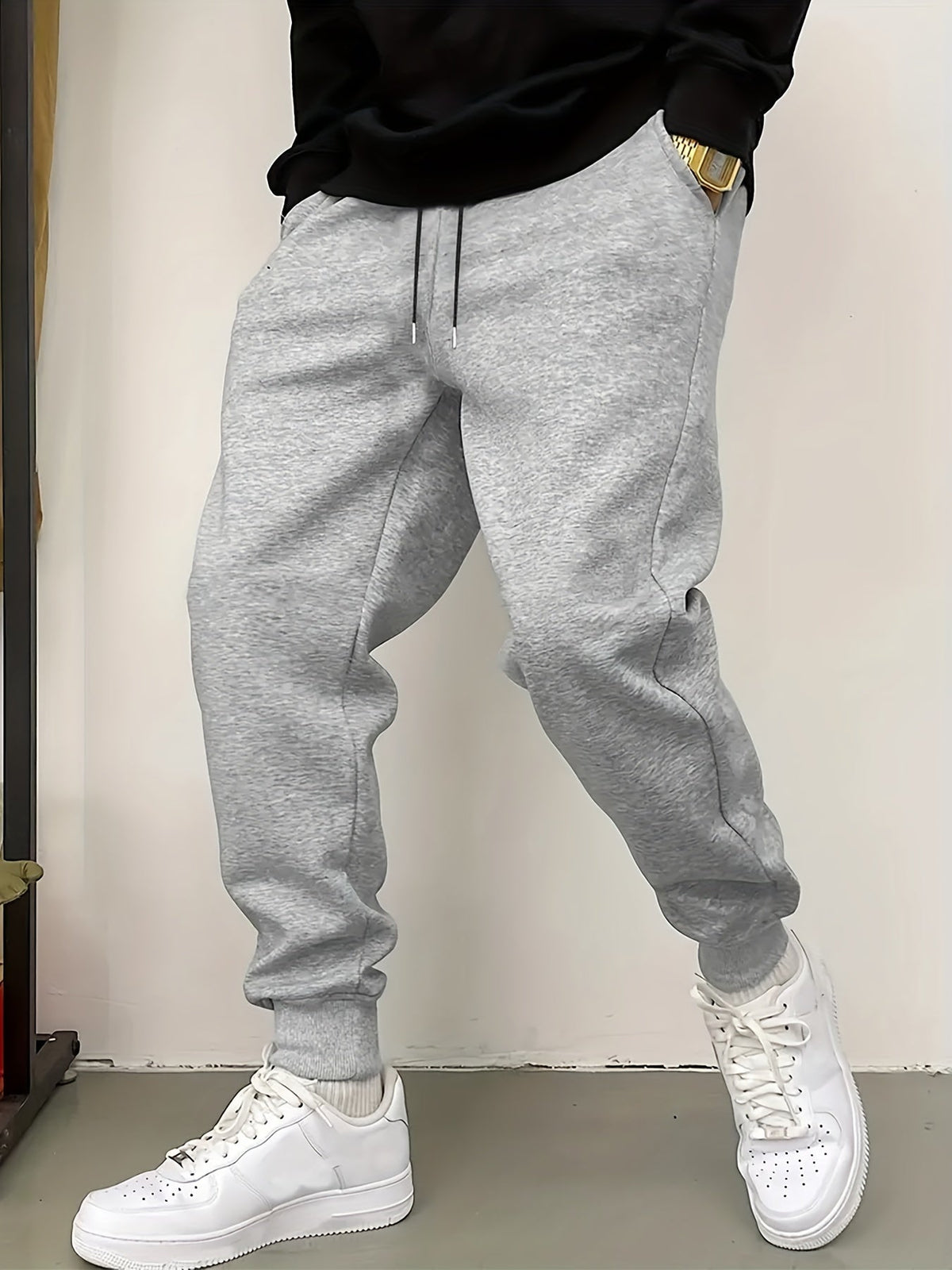 Men's Relaxed-Fit Drawstring Joggers, Side Pockets – view 8