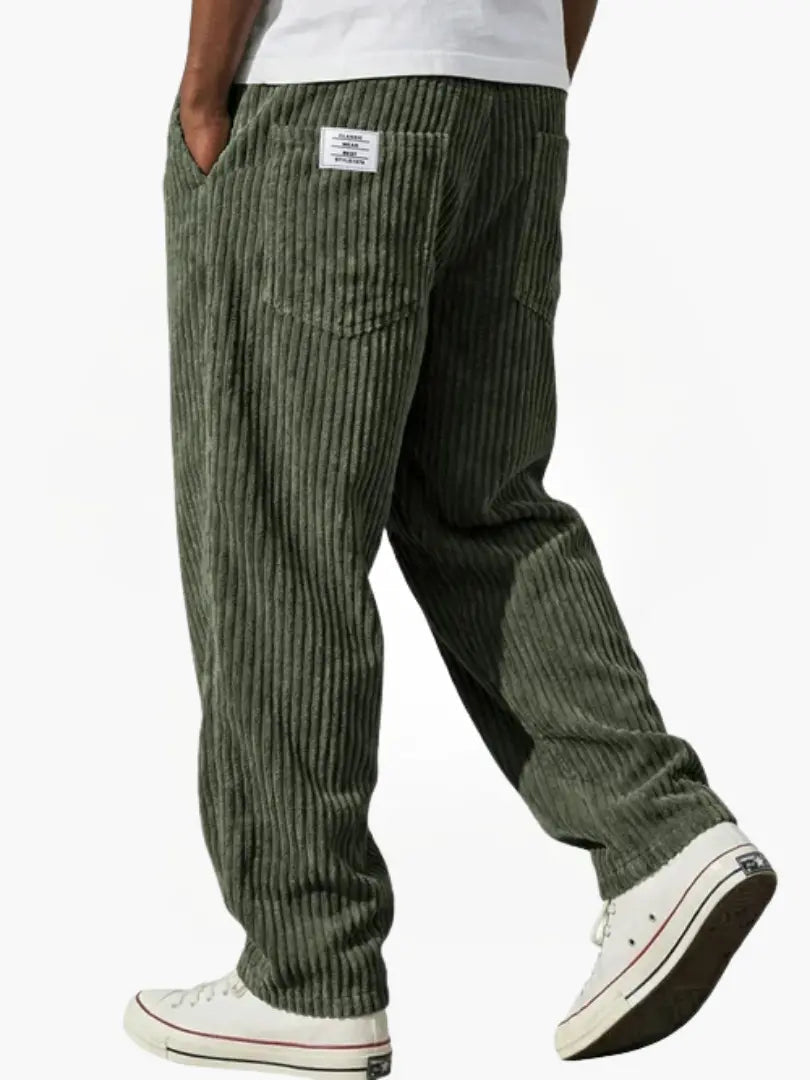 Men's Wide Straight-Leg Corduroy Trousers – view 8