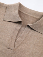 Women's Knit Collared V-Neck Sweater