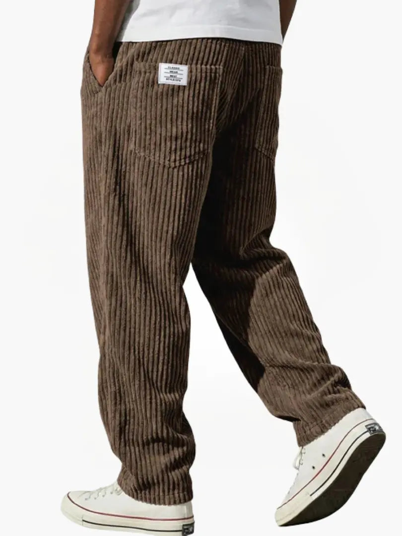 Men's Wide Straight-Leg Corduroy Trousers – view 9