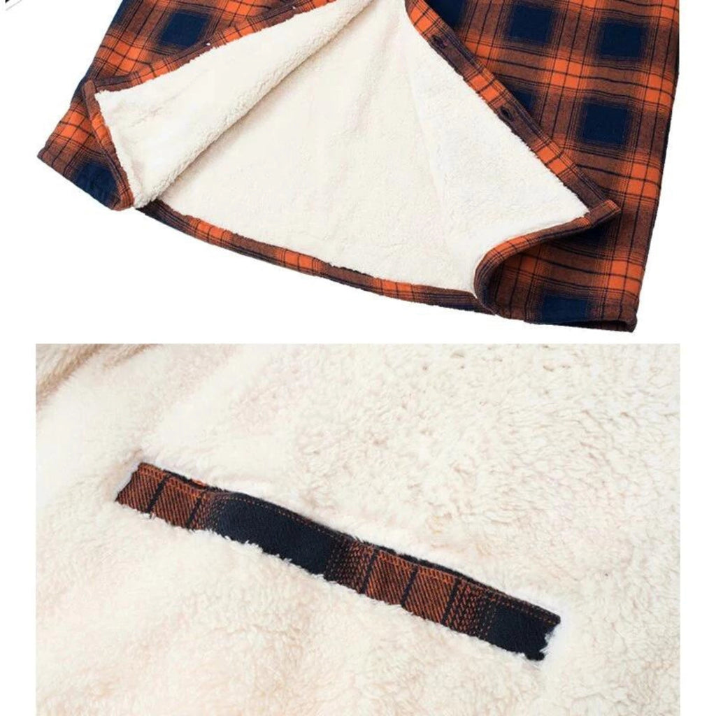 Men's Sherpa-Lined Plaid Flannel Shirt Jacket – view 4