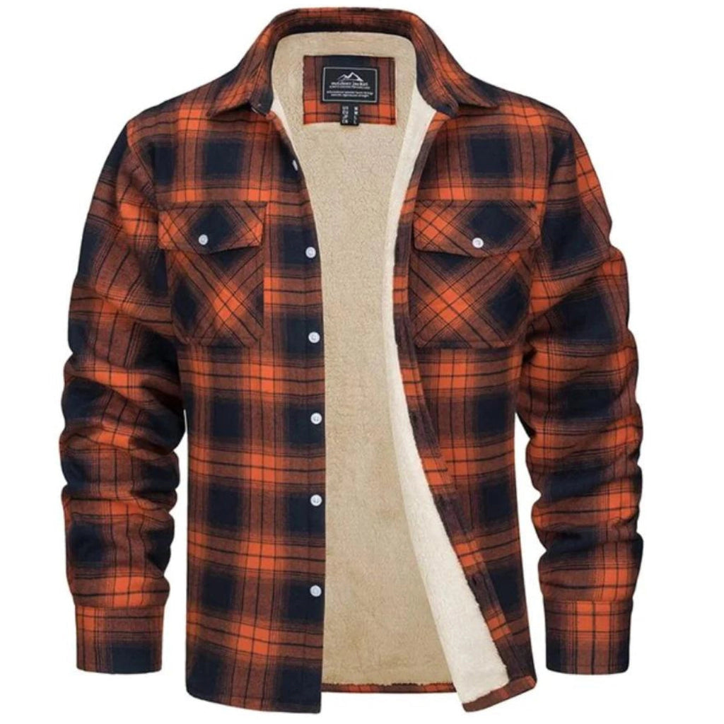 Men's Sherpa-Lined Plaid Flannel Shirt Jacket – view 5