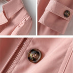 Women's Belted Double-Breasted Long Trench Coat