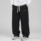 Men's Wide-Leg Corduroy Trousers, Drawstring Waist