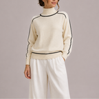 Women's Turtleneck Sweater, Contrast-Trim Ribbed Knit