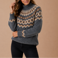 Women's Fair Isle Turtleneck Sweater, Nordic Knit