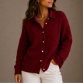 Women's Collared Knit Cardigan, Button-Up – view 2