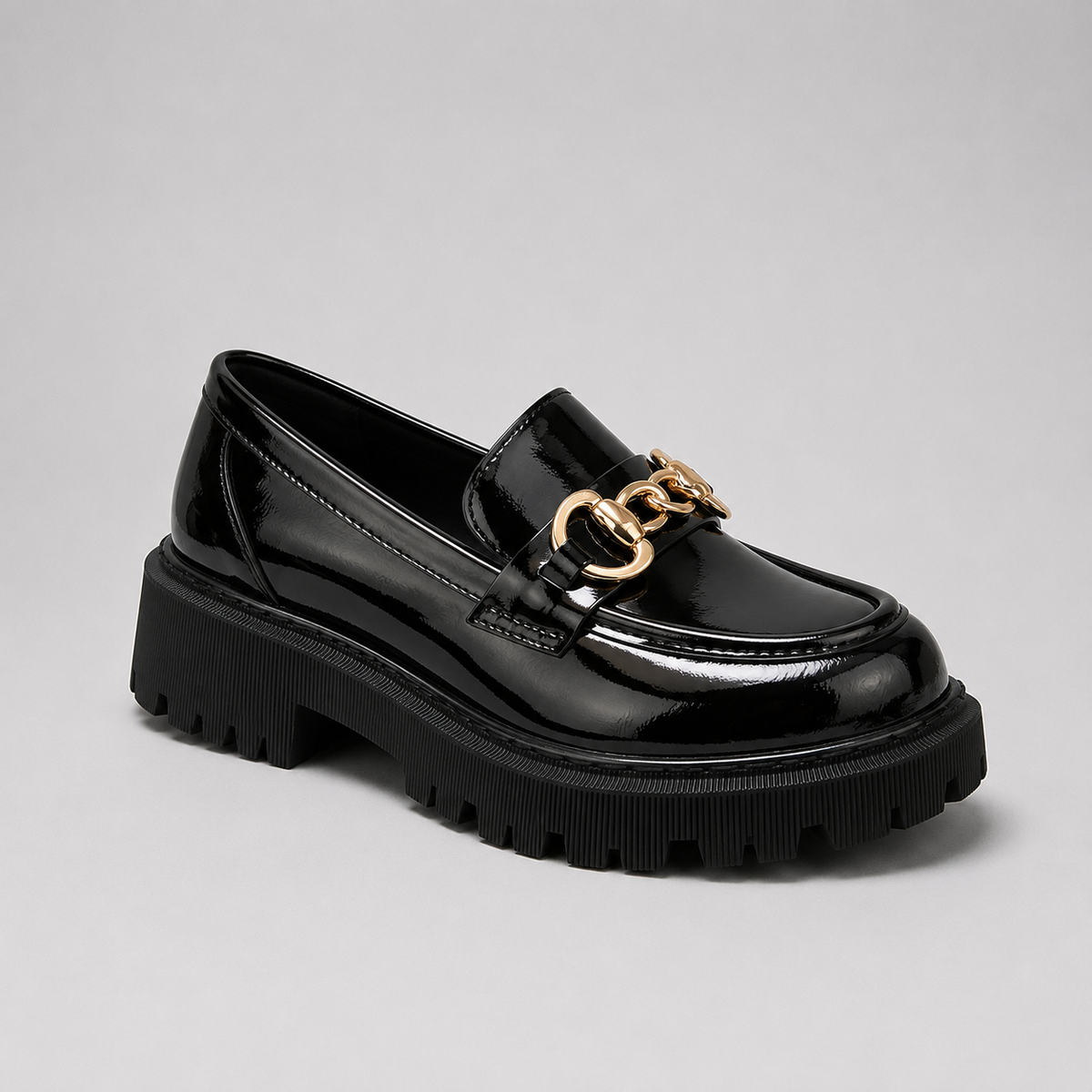 Women's Platform Loafers with Block Heel
