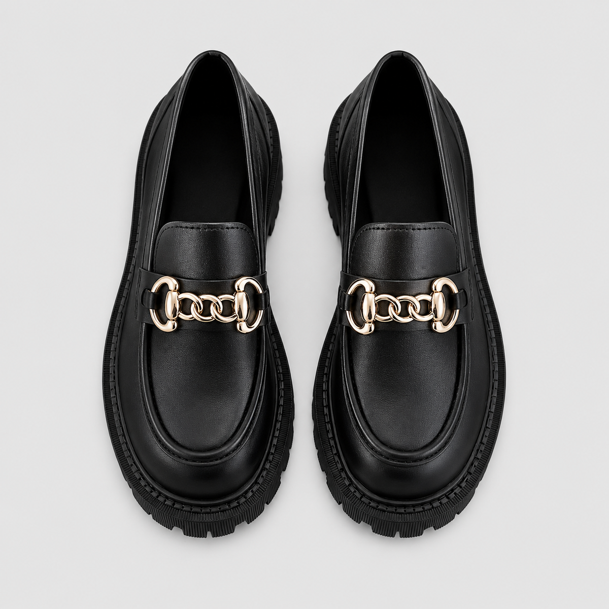 Women's Platform Loafers with Block Heel