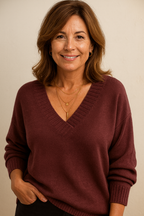 Soft knit V-neck sweater