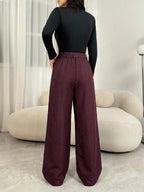 Women's High-Waisted Pleated Wide-Leg Trousers – view 12