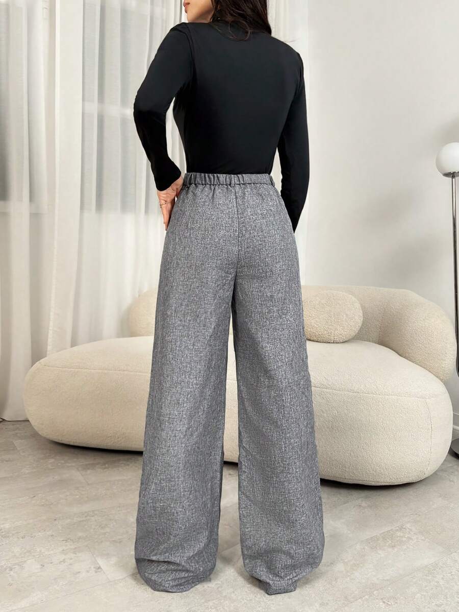 Women's High-Waisted Pleated Wide-Leg Trousers – view 2
