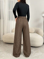 Women's High-Waisted Pleated Wide-Leg Trousers – view 6