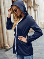 Women's Hooded Lightweight Jacket with Drawstring Waist – view 12