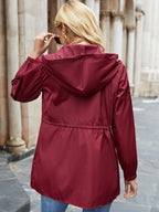 Women's Hooded Lightweight Jacket with Drawstring Waist – view 2