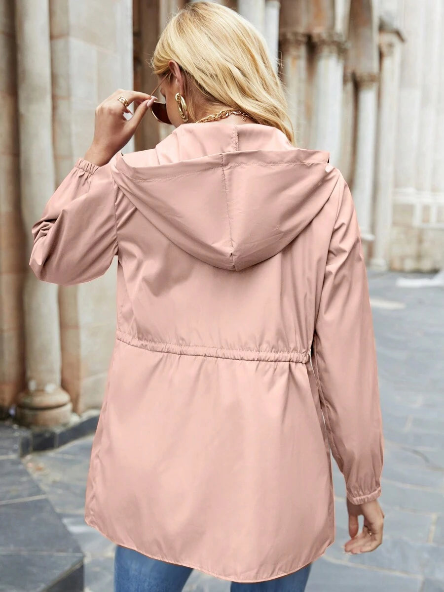 Women's Hooded Lightweight Jacket with Drawstring Waist – view 8