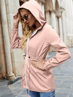 Women's Hooded Lightweight Jacket with Drawstring Waist – view 9
