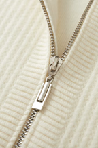 Men's Zip-Up Ribbed Knit Hoodie