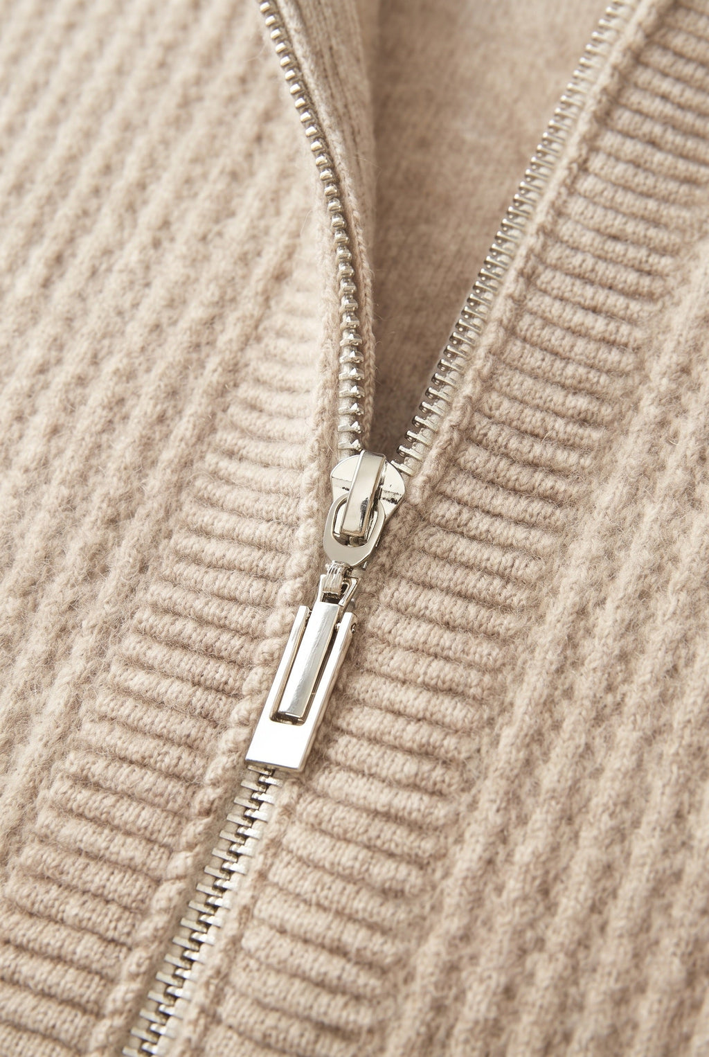 Men's Zip-Up Ribbed Knit Hoodie - detail