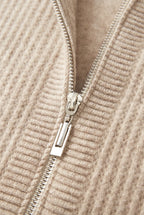 Men's Zip-Up Ribbed Knit Hoodie - detail