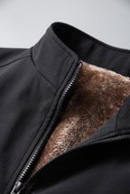 Men's Fleece-Lined Jacket, High Stand Collar - detail