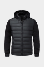 Men's Hooded Quilted Hybrid Jacket, Detachable Hood
