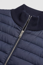 Men's Quilted Hybrid Bomber Jacket, Ribbed Knit Sleeves - detail