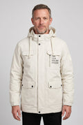 Men's Hooded Waterproof Utility Jacket, Detachable Hood