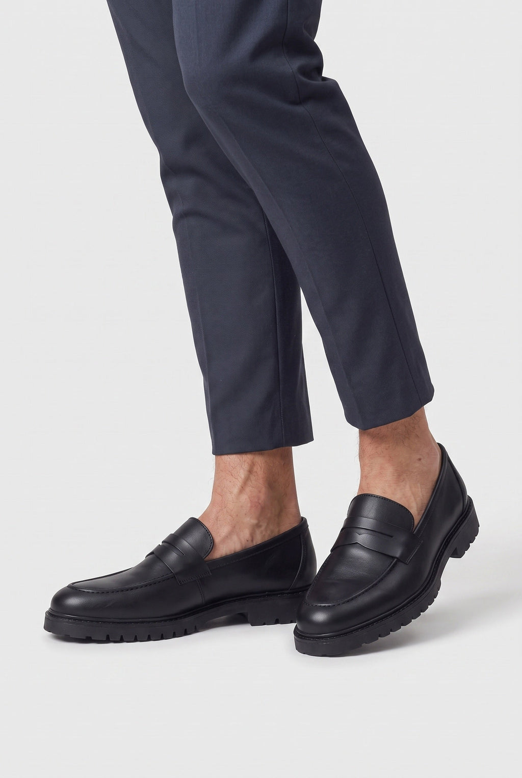 Men's Black Penny Loafers detail