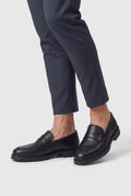 Men's Black Penny Loafers detail