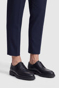 Men's Black Derby Shoes, Apron Toe detail