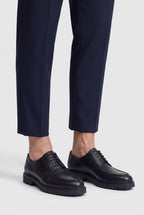 Men's Black Derby Shoes, Apron Toe detail