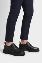 Men's Black Derby Shoes, Chunky Lug Sole detail