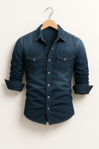 Men's Casual Denim Shirt detail view