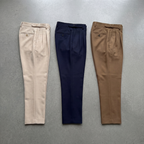 Men's Tailored-Fit Trousers with Single Front Pleat