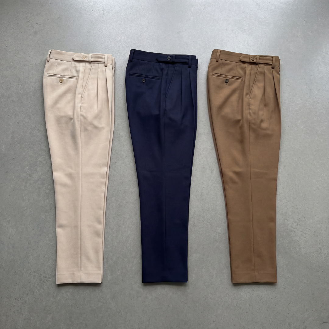 Men's Tailored-Fit Trousers with Single Front Pleat